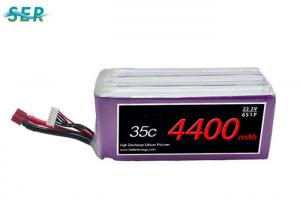 Cheap High Discharge LiPO Battery Pack , 6S1P RC Helicopter Battery 22.2V 4400mAh 35C wholesale