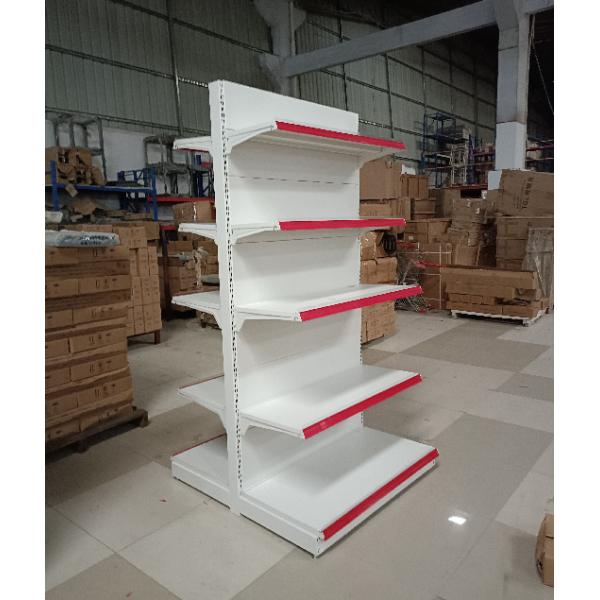 0.8mm Metal Supermarket Shelf Rack White Lenght 900mm 1200mm
