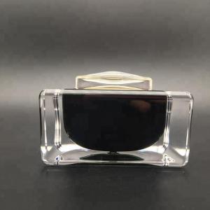 50ml 1oz Black Cosmetic Cream Jar Square Luxury Acrylic Material Portable