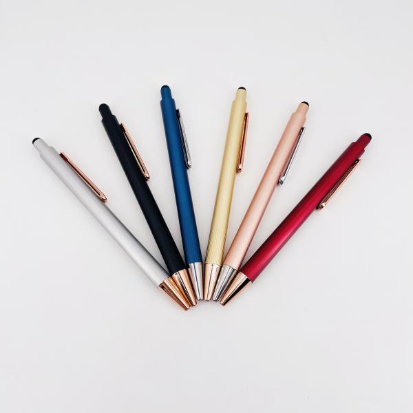Luxury Texture Matte Ball Pen Aluminum Barrel Touch Screen Press-Type Ballpoint Pen