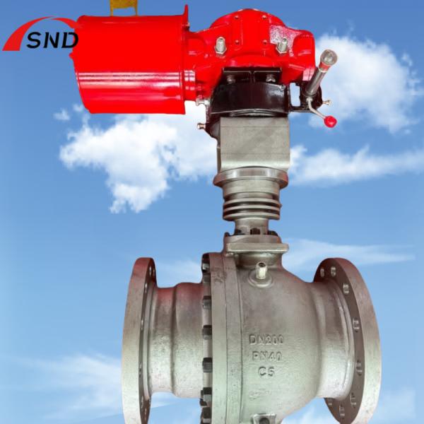 Electric Ball Valve Material WC6 DN250 PN25 Remote Automation Control