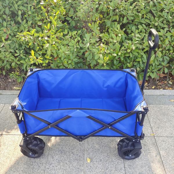 Heavy Duty Camping Wagon Cart Adjustable Handle Folding Hand Trolleys With PU Wheels
