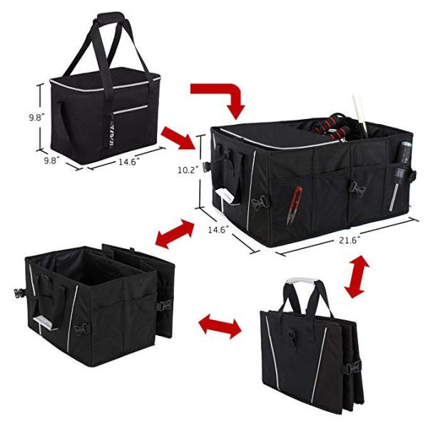 Durable Collapsible Car Trunk Organizer Bag For Cargo Groceries Storage