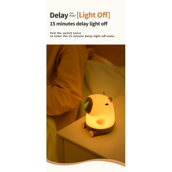 Wholesale Capybara Night Light Cute Animal Night Lamp Snottybara Silicone Touch Lights Decor Portable Rechargeable For Kids