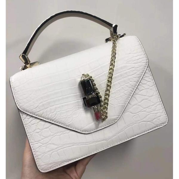 Authentic Crocodile Belly Skin Women Small Orange Purse Lady Chain Handbag Genuine Alligator Leather Female Shoulder Bag