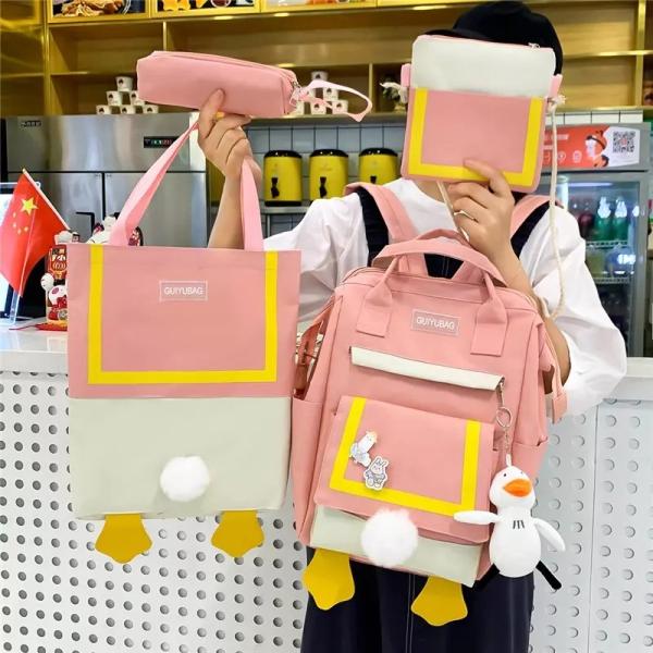 0.65 Inch Handbags Backpack Sets Outdoor Travelling 4 Piece Backpack Set Ladies