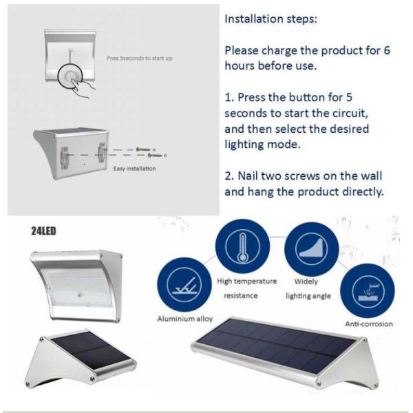 Aluminum Motion Sensor Solar LED Flood Lights Outdoor Waterproof For Garden