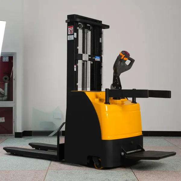 Hydraulic Loading Electric Pallet Stacker with Compact Structure for Narrow Aisle Operation