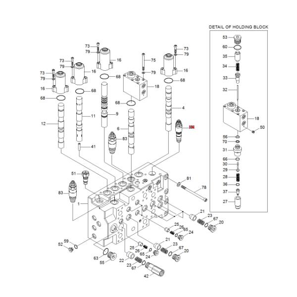 R215-7 Excavator Main Control Overflow Valve XKCG-00082
