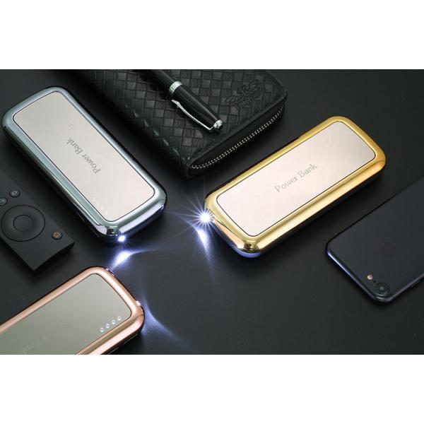 LED light Gold Mirror 10000mAh 18650 Battery Power Bank Portable Mirror Phone Charger