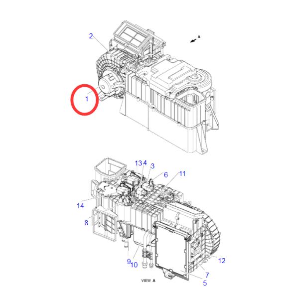 K1002206 24V AC Blower Fan Motor For Doosan Daewoo DH220-5 Excavator K1002206 24V AC Blower Fan Motor For Doosan Daewoo DH220-5 Excavator