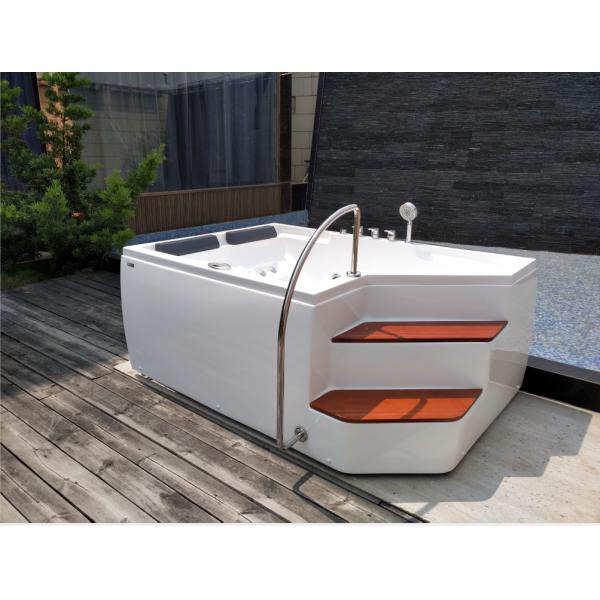 5.74FT 2 Person Freestanding Jacuzzi Tub With Jets Led Light Whirlpool