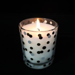 Cheap Natural Scented Soy Tealight Candles In Printed Clear Glass Cup Coconut Apricot wholesale