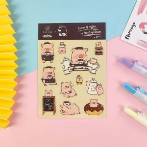 Kraft Paper Bottom Vinyl Cartoon Stickers