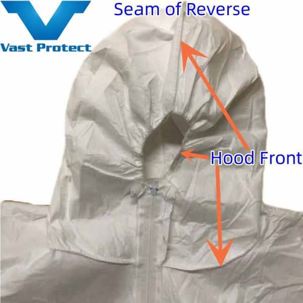 En ISO 13982 Disposable Breathable Soft Waterproof Microporous Protective Coverall