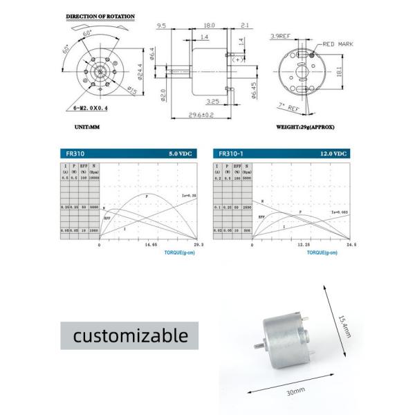 Faradyi Customized 0.09 A Mini Dc Motor 6v 4500rpm 310 Micro Brushless BLDC Dc Motor For Fan Ev Car Vehicles/ Air Freshener