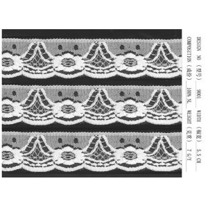 Women Lingerie Lace Fabric / Green Cotton Stretch Lace Fabric