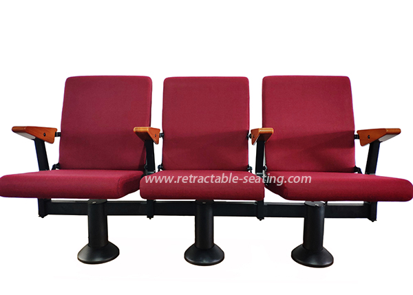 Performing Arts Center Fabric Upholstered Fixed Seating With Timber Backrest