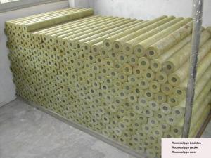 China Rigid Rockwool Pipe Insulation , Rockwool Pipe Section 22 - 529 mm Dia on sale