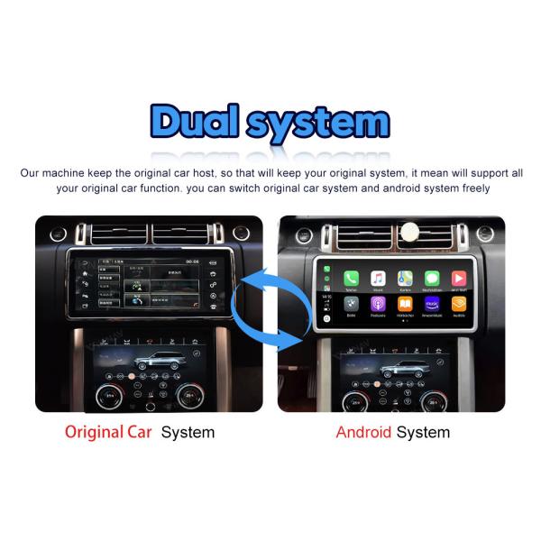 Double Din Range Rover Android Head Unit Car Radio Player AC Panel