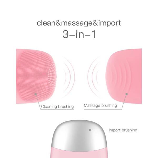 OEM Silicone Sonic Facial Cleansing Brush Waterproof Skin Scrubber Brush Deep Cleanser
