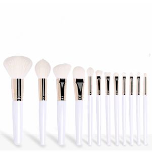 Cheap Modern White Handle Wool Makeup Brushes Fashionable Novel Boat Shape wholesale