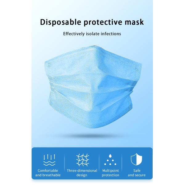Anti Spitting Disposable Non Woven Face Mask With Adjustable Earloop