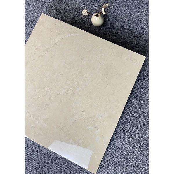 Light Yellow High Glossy Interior Porcelain Glazed Floor Tiles Marble Look Flooring