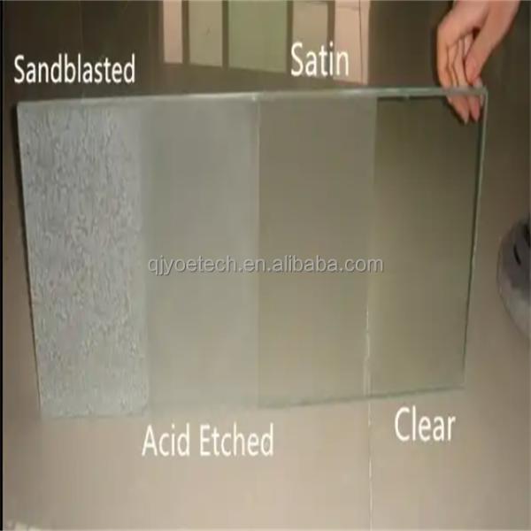 Extra Clear Frost Satin Decorative Acid Etched Glass for Staircase Courtyard Apartment