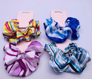 China Boho Silk Fabric Hair Accessories Scrunchies Multicolor For Outdoor on sale