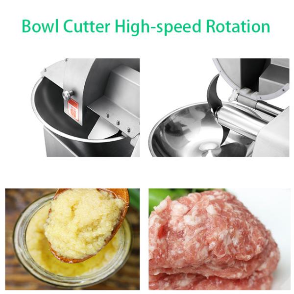 80kg/h 5L Automatic Vegetable Cutting Machine 370w Meat Bowl Cutter Machine