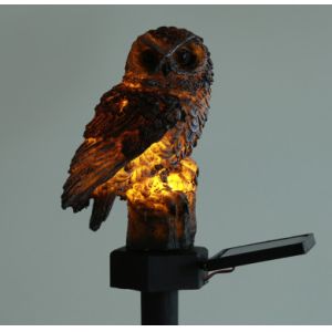 Waterproof IP55 Resin 0.06w Solar Owl Garden Stake Light