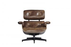 Cheap Vintage Industrial Leather Eams Leisure Swiviel Chair Bend wood Frame wholesale