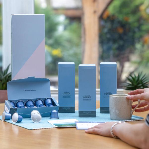 Customized Elegant Matte Coffee Capsules Box Espresso Disposable Packaging