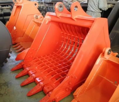 PC330 EX230 PC200 Excavator Skeleton Bucket Yellow Color
