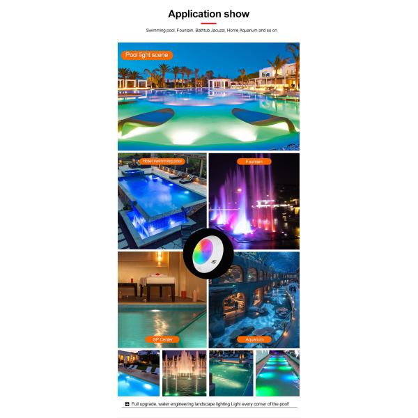 Wall Mounted Led Pool Light 260*40mm AC12V 42w Remote Control With ABS Housing Modern Style