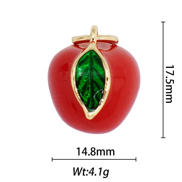 Waterproof Colorful Fruit Necklace Pendant Non Tarnish Stainless Steel Diy Fruit Jewelry Charms Charms for Jewelry Making