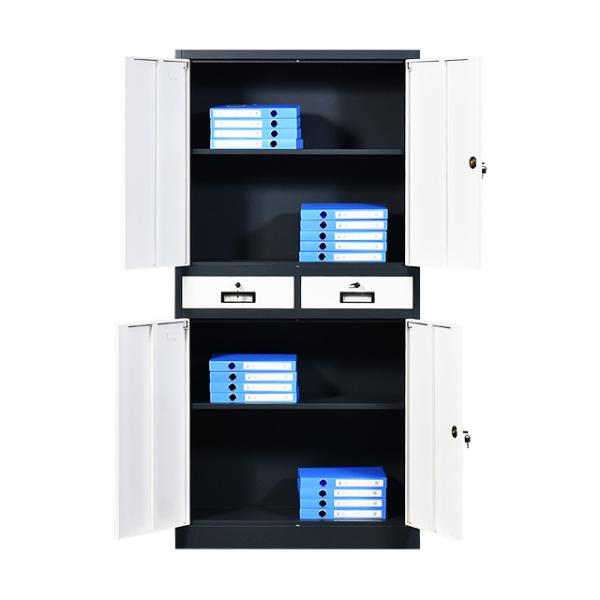 Metal Office Steel Storage Cupboards With Middle Two Drawers