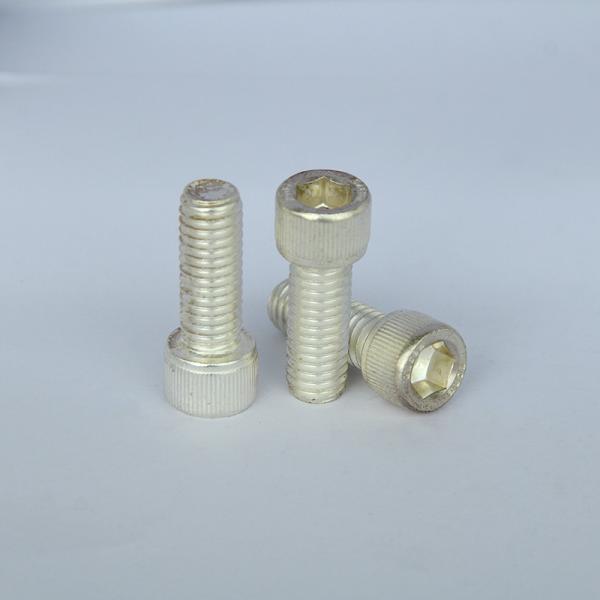 M5*25mm Silver-plated Stainless Steel Mechanical Screw Silver-plated Stainless Steel Non-standard Custom Machine Screws Cylindrical Head Screws Allen