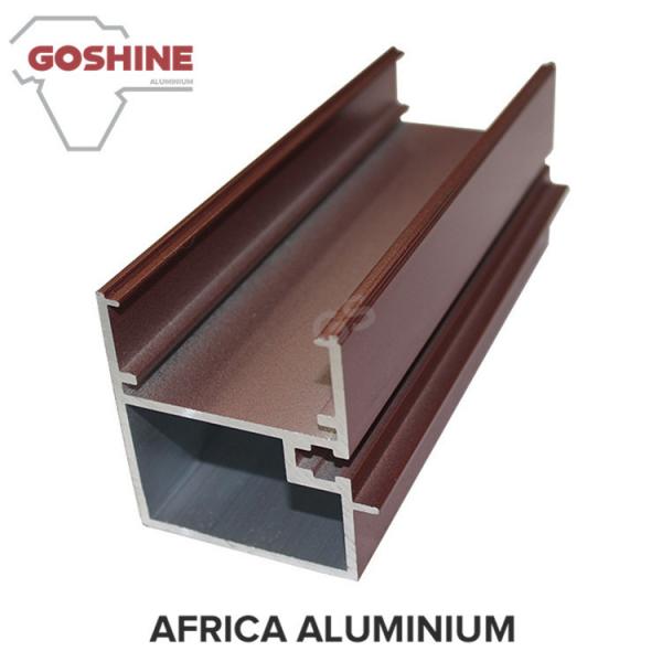T Shape Wood Finish Aluminium Profiles Length Customized For Glass Doors