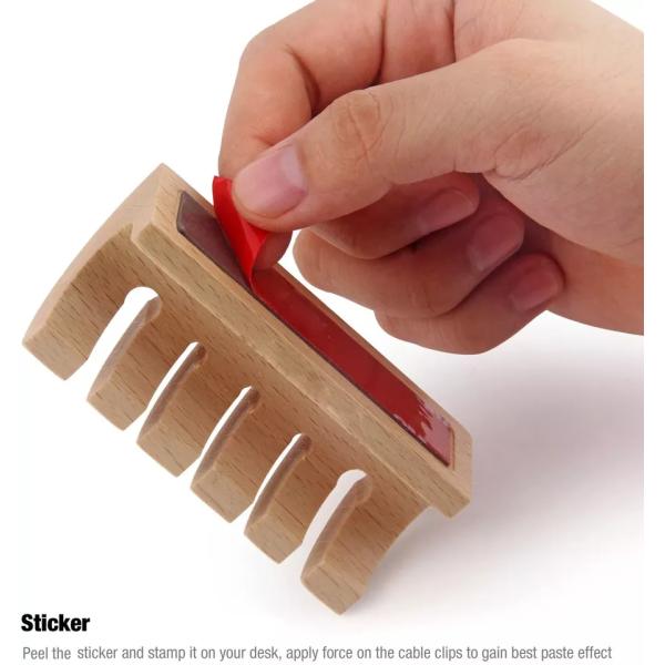 9*4*3cm Wood Desk Organizer Natural Bamboo For Cable Management