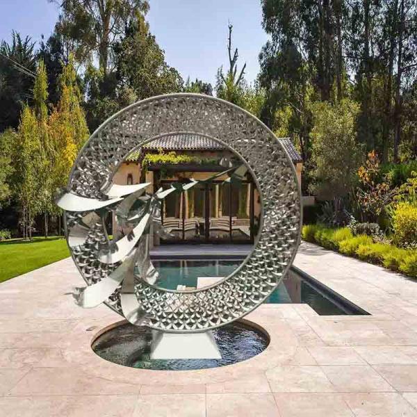 LED 316L Metal Sculpture Garden Art 2.5 Meter Diameter