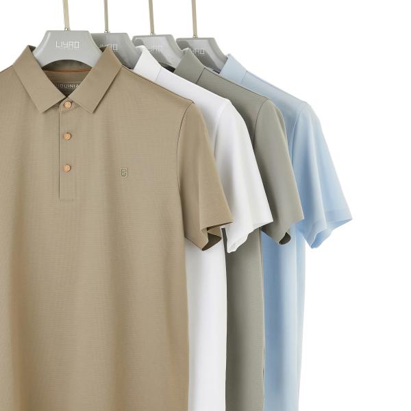 100% Cotton Plain Long Sleeve Men's Polo T Shirts with Custom Logo and Button Closure