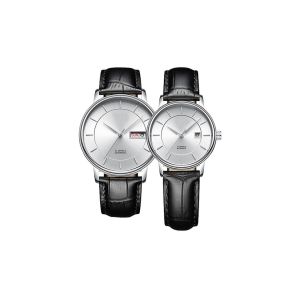 Cheap Lovers Brown Automatic Watch , Stainless Steel Automatic Leather Strap Watch wholesale