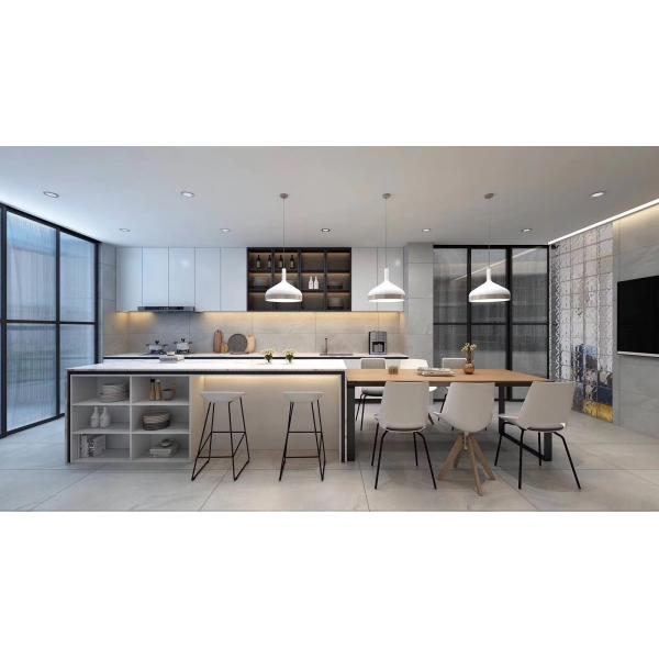 White PET modern kitchen cabinet