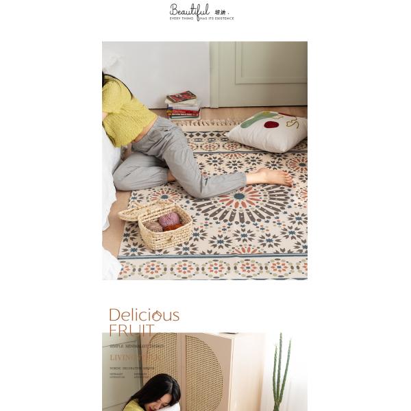 Y-Z Simple Linen Tassel Woven Cotton Mat Nordic Boho Style Turkish Living Room Home Floor Carpets and Rugs