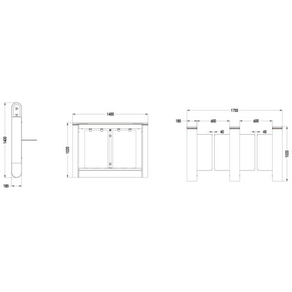Automatic Swing Barrier Turnstile Anti Collision Entry Exit Pedestrian Gate Turnstiles