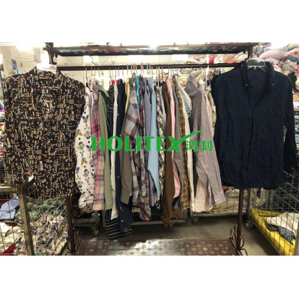 Popular Mens Used Clothing Cotton Material Second Hand Mens Shirts Long Sleeves