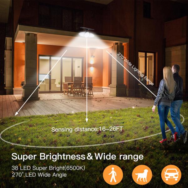 Waterproof Solar Wall Lights Pure White LiFePO4 Battery Solar Outdoor Pathway Lights