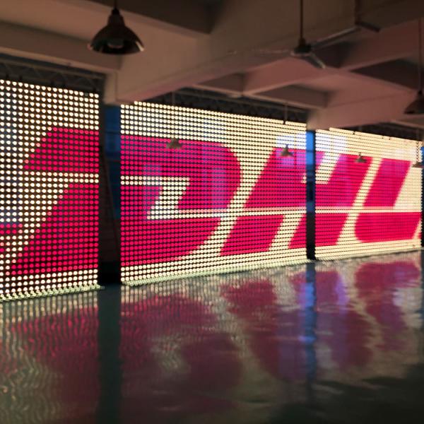 Waterproof P50 Grid Mesh LED Glass Screen 13.2W For Window Building Stage